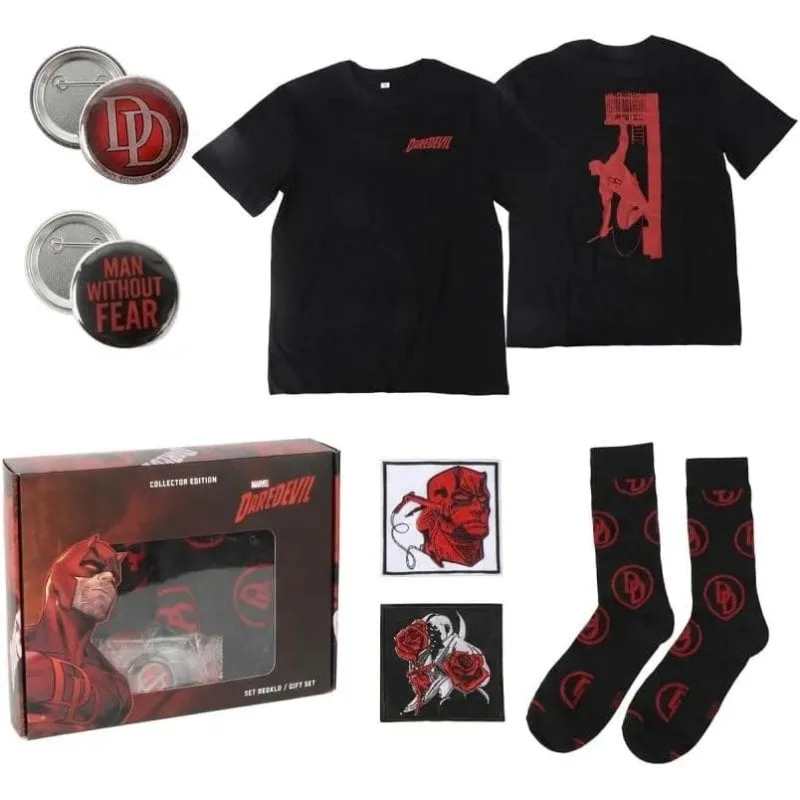 Set Regalo Daredevil Marvel Maglietta L Calzini Patch Fan - immagine 1
