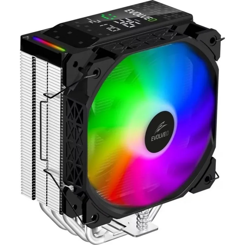Raffreddamento Aria Evolveo Socket AM4/AM5/Intel 120mm QuietCool7 ARGB LCD - immagine 1