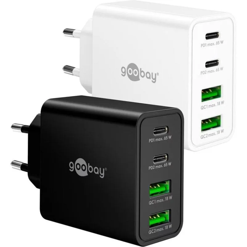 Caricatore USB GaN 65W Goobay 4 porte - immagine 1