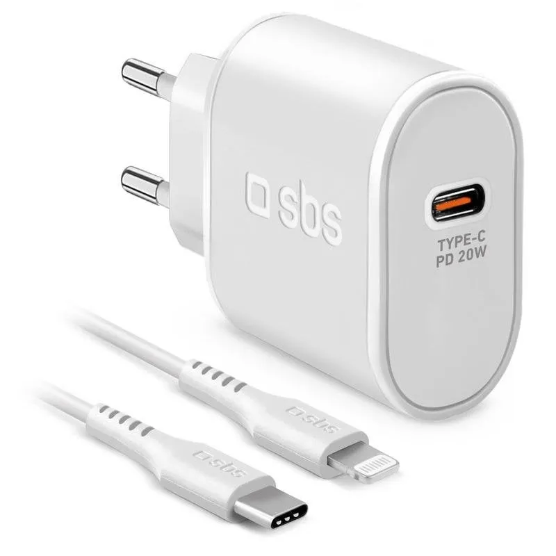 Caricatore SBS TETRKITPD20LIGW USB-C Lightning 20W - immagine 1