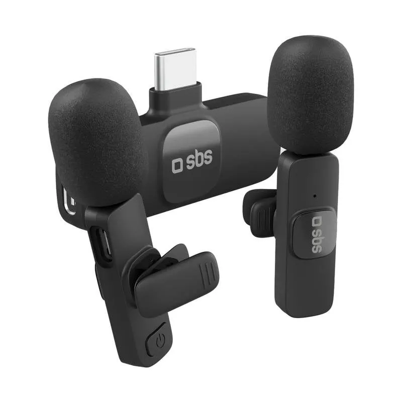 Microfono SBS TEKIT2MICTYCBTK Bluetooth doppio con ricevitore USB-C - immagine 1