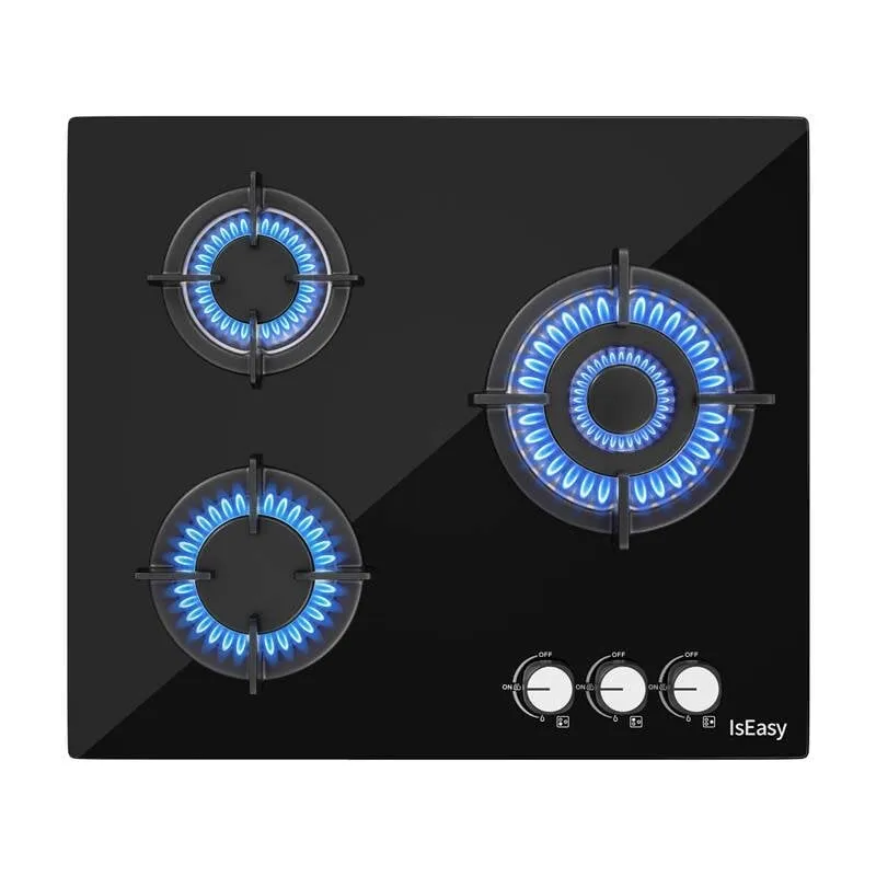 Piastra cottura a gas IsEasy MGBG-603 vetro temperato 3 zone - immagine 1