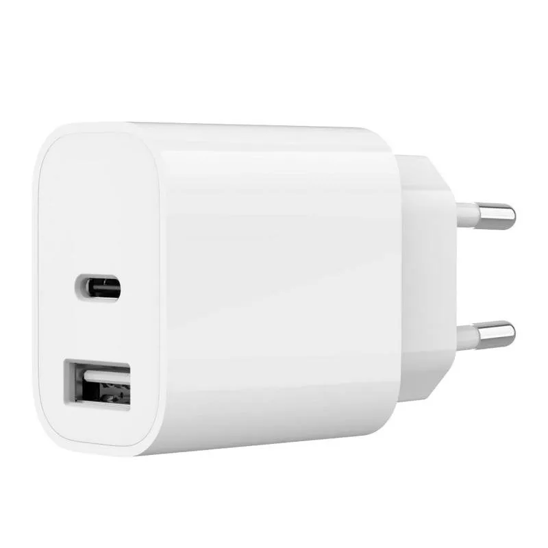 Caricatore USB Gembird 2 Porte A+C 2,4A 5V Bianco - immagine 1