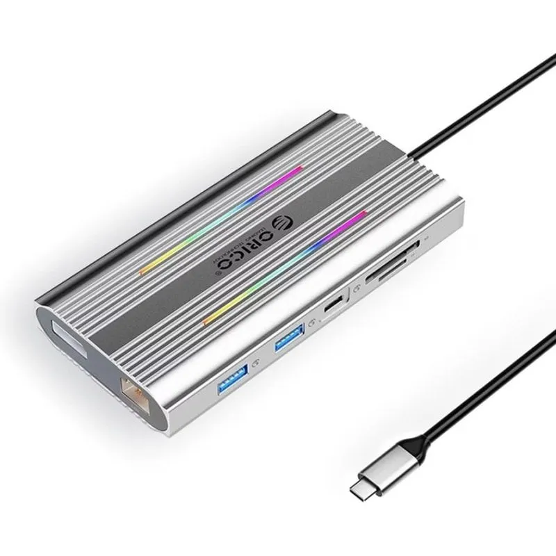 Dock Orico XDR 12-in-1 USB-C RGB HDMI 2.0 DisplayPort 1.4 - immagine 1
