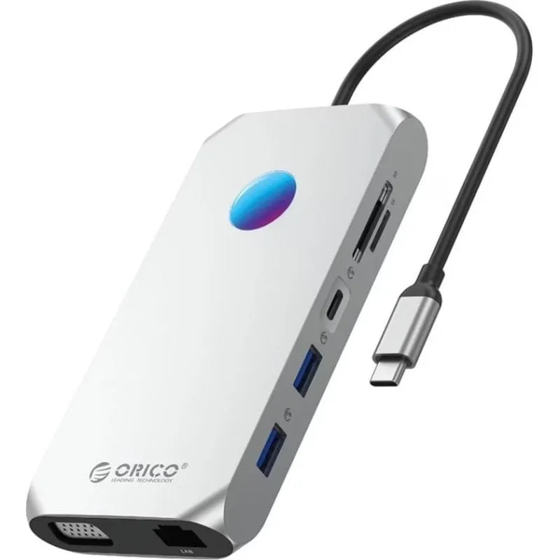 Docking Station Orico XCR 12in1 USB-C RGB HDMI 2.0 VGA 100 W PD - immagine 1