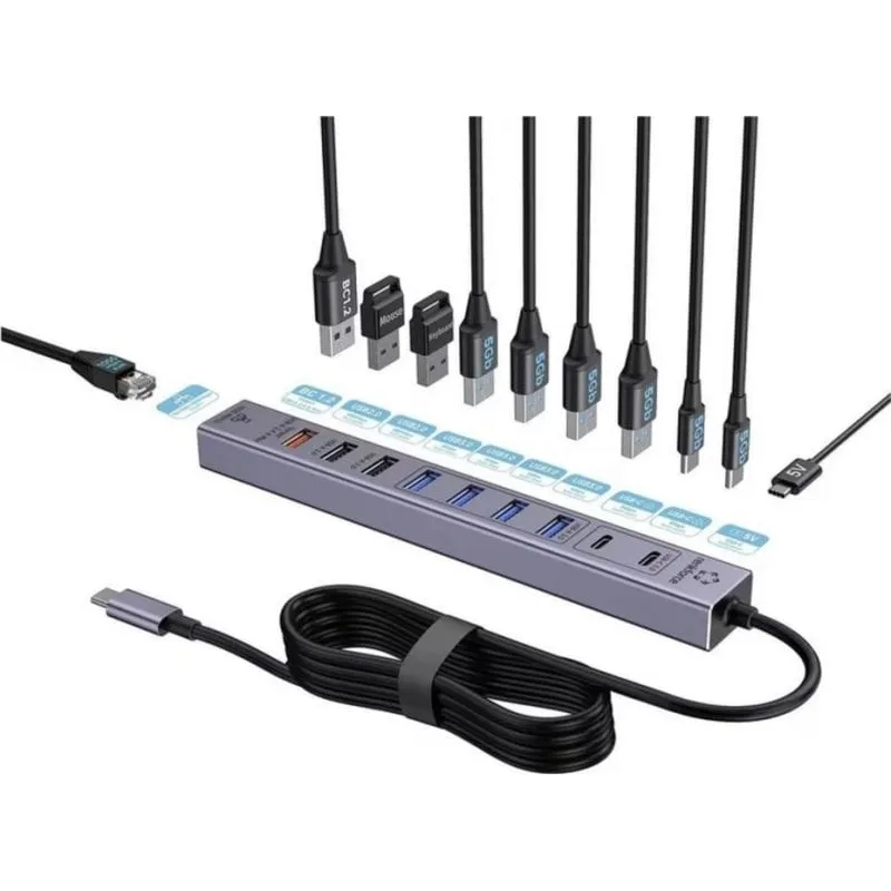 Hub Renkforce 11 porte 5 Gbit/s modello RF-7465830 USB-C e USB-A - immagine 1