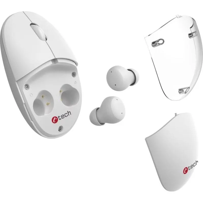 Ratón C-Tech WLM-21W Bluetooth Dual Mode 1600 DPI Bianco con TWS - immagine 1