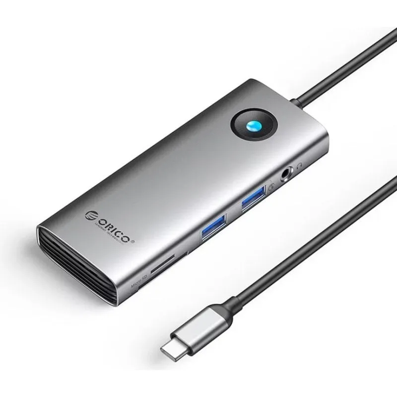 Hub USB-C Orico PW11 8 in 1 HDMI 4K USB-C PD 100W Ethernet Gigabit - immagine 1