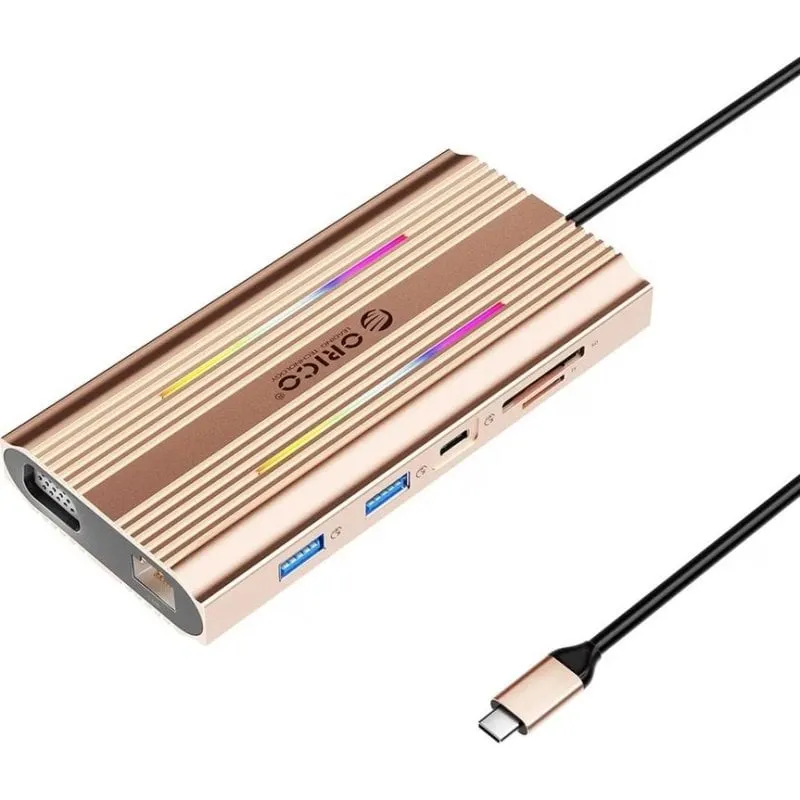 Hub USB-C Orico XDR 12 in 1 RGB 100W PD - immagine 1