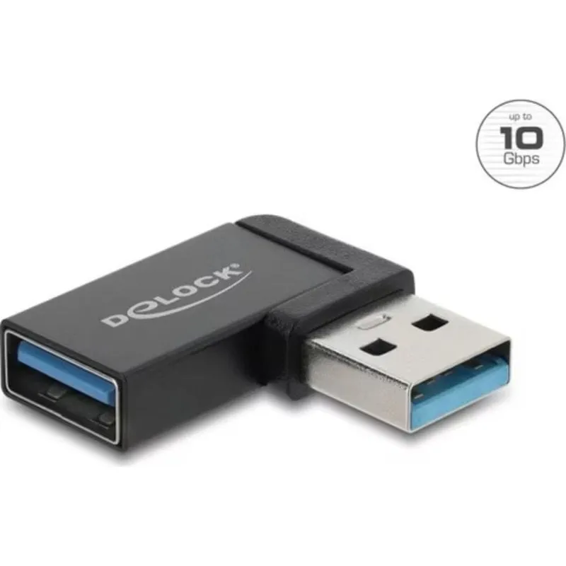 Adattatore USB Delock USB-A maschio a USB-A femmina Angolato 3.2 Gen 2 10 Gbps - immagine 1