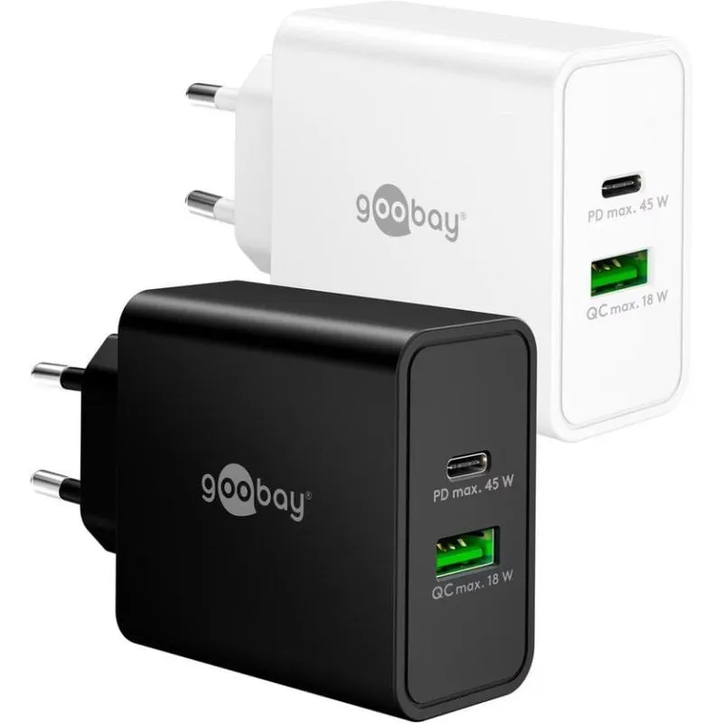 Caricatore USB GaN Goobay 45 W USB-C USB-A - immagine 1