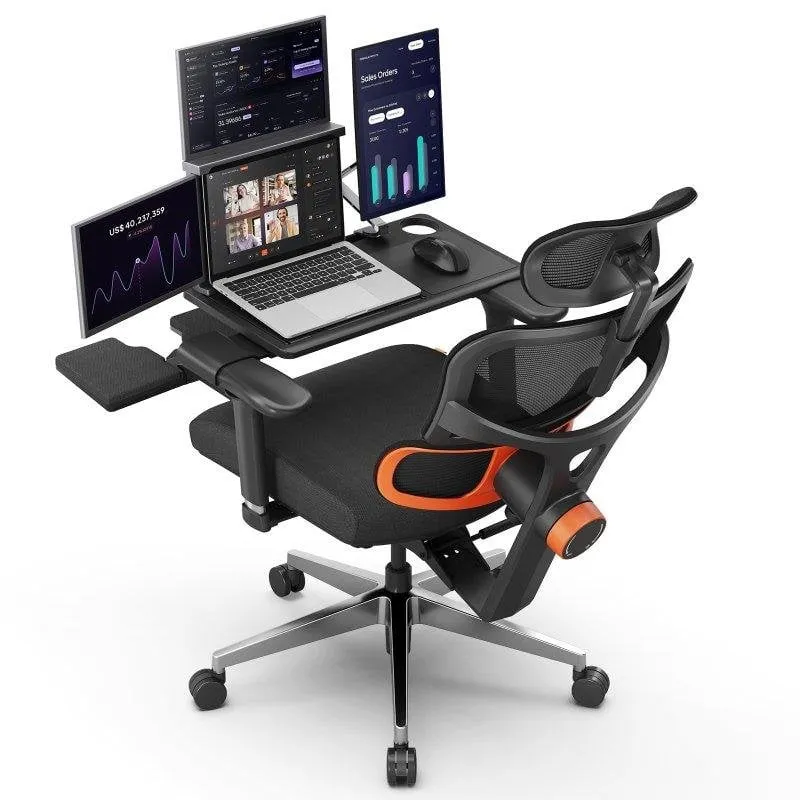 Sedia Ergonomica Newtral NT002 Reposapiedi 4D Nera - immagine 1