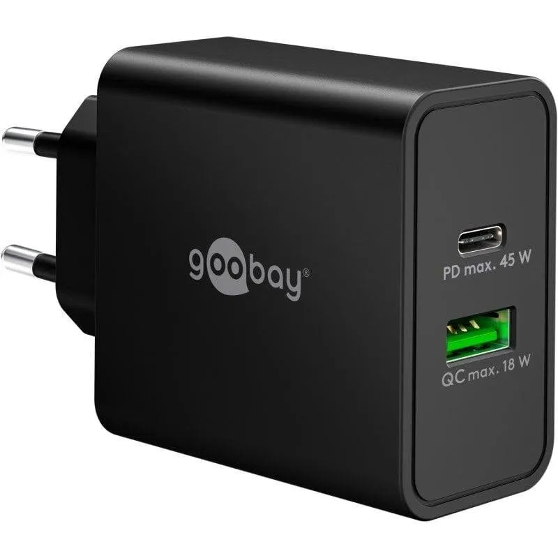 Caricatore Goobay 45W GaN USB-C USB-A PD - immagine 1