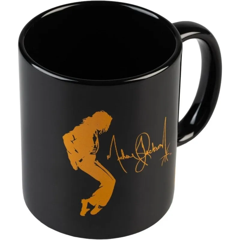 Tazza Michael Jackson Ceramica Nera 350 ml Firma Dorata - immagine 1
