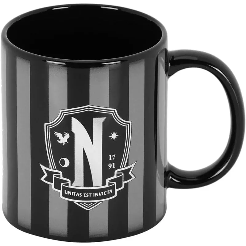 Tazza Ceramica Karacter Mania Wednesday Addams Logo 380 ml Confezione Tematica - immagine 1