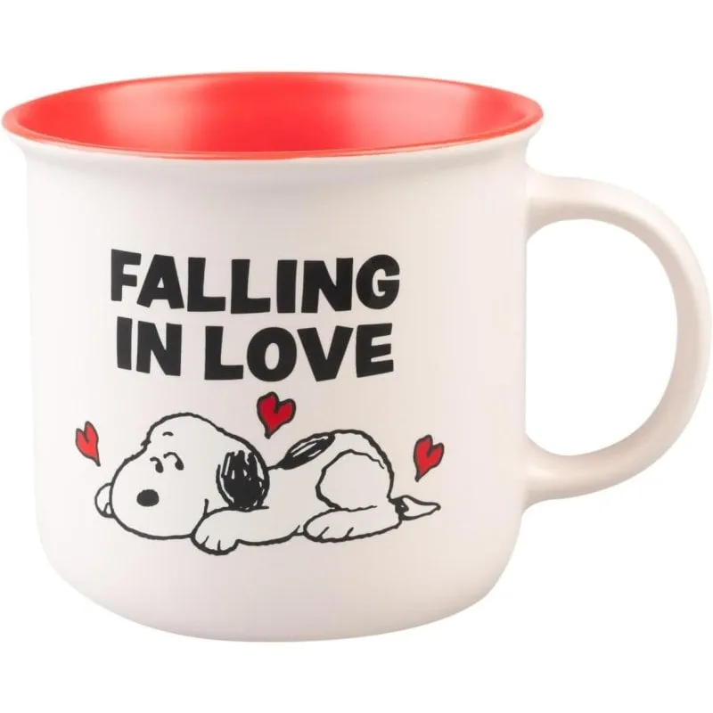 Tazza Ceramica Snoopy Falling In Love 320 ml Design Romantico - immagine 1