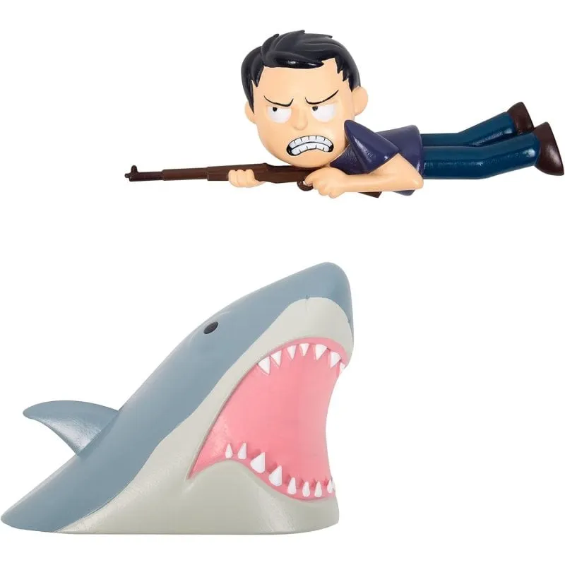 Figura Decorativa Fizz Creations Comic Ons Jaws Squalo e Brody 8 cm - immagine 1