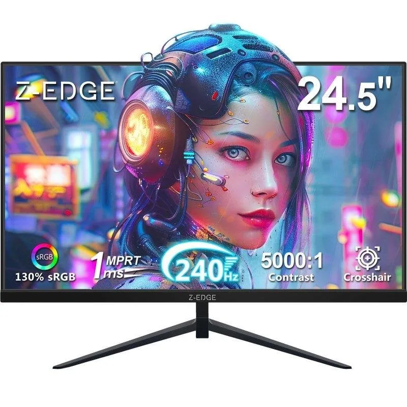 Monitor PC Z-Edge UG25I 24,5" FullHD 240Hz VA Senza Cornici FreeSync HDMI DisplayPort 1ms - immagine 1