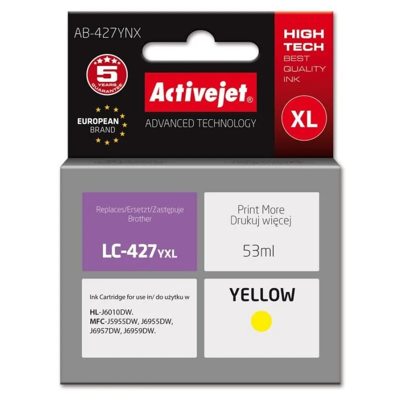 Cartuccia inchiostro Activejet AB-427YNX Giallo 53 ml - immagine 1