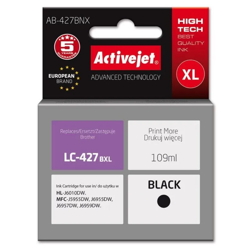 Cartuccia inchiostro Activejet AB-427BNX Nero 109 ml per Brother - immagine 1