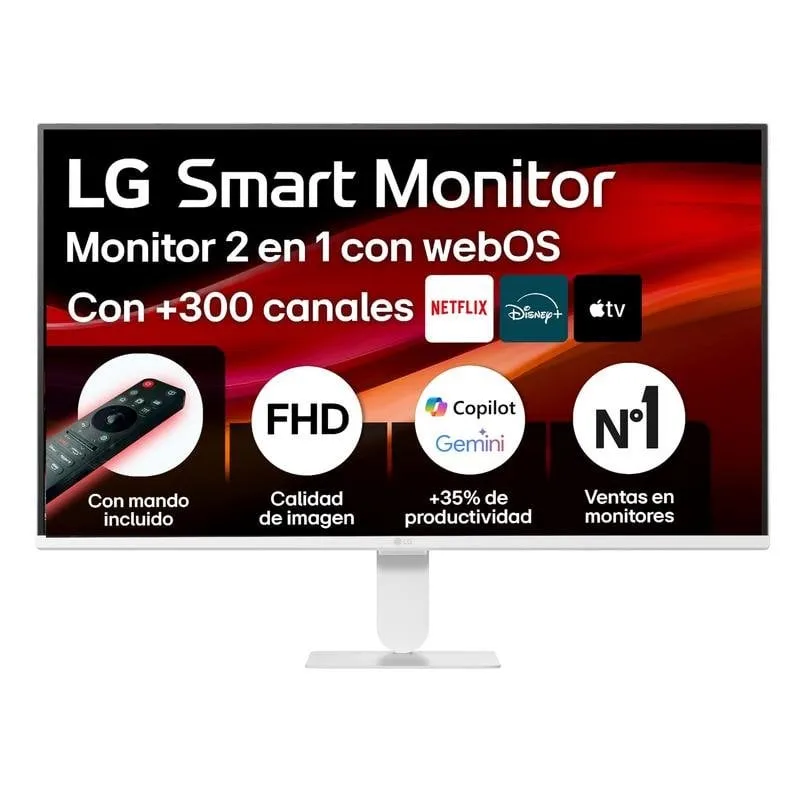 Monitor PC LG 27U511SB-W 27" FullHD 120Hz IPS webOS HDR10 5ms Smart TV - immagine 1