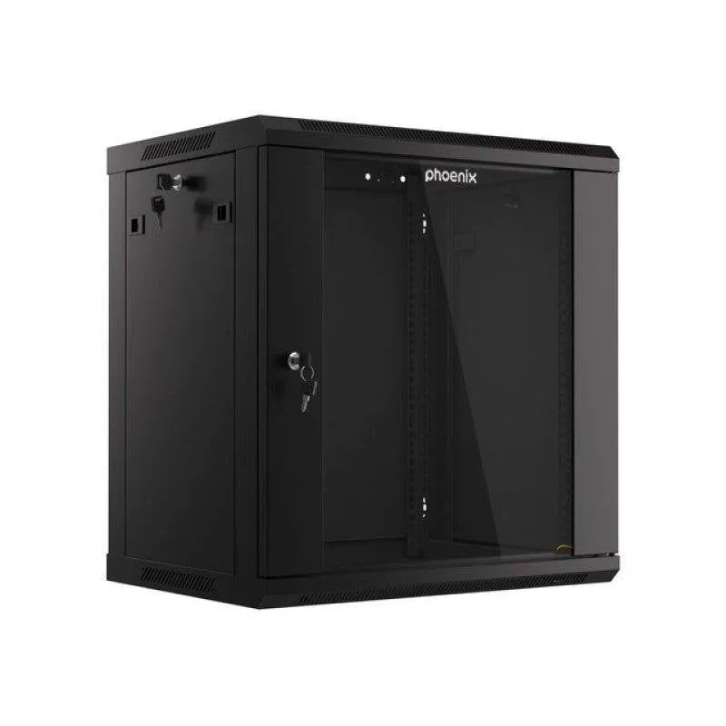 Armadio Rack Phoenix 12U 600x450x640 Muro 19 Nero - immagine 1