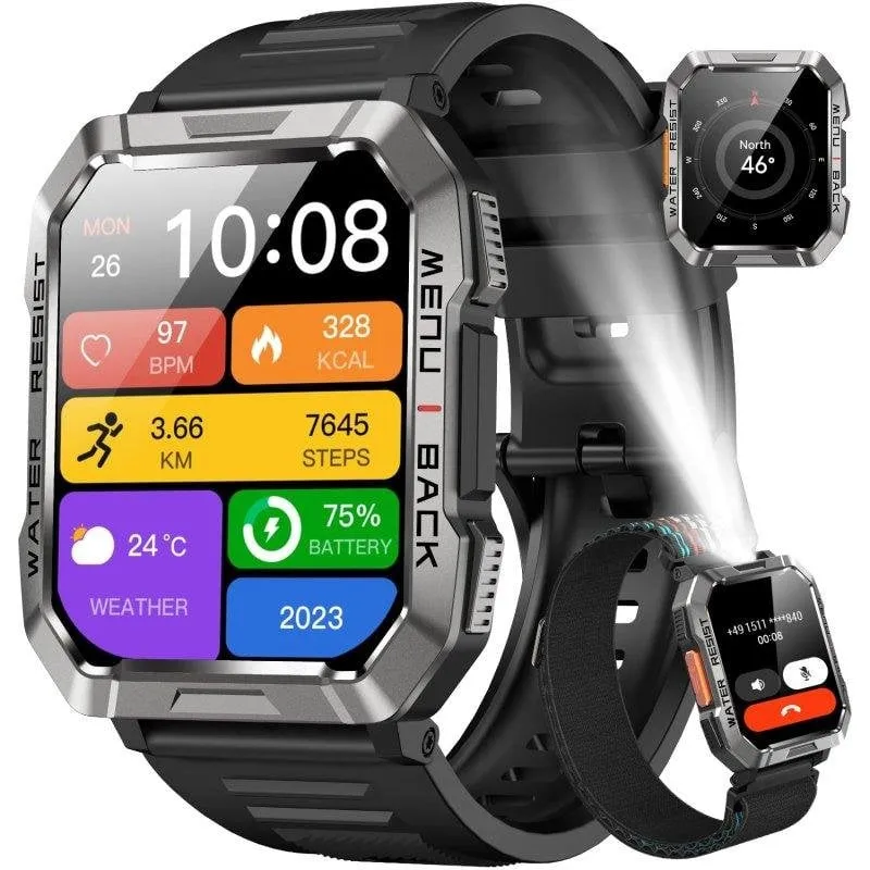 Blackview W60 Bluetooth 2,01'' Nero Cinturino S/M Smartwatch Militare - immagine 1