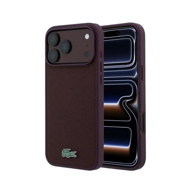 Custodia Lacoste Petit Piqué Bordeaux Compatibile MagSafe per iPhone 17 Pro/18 Pro - immagine 1