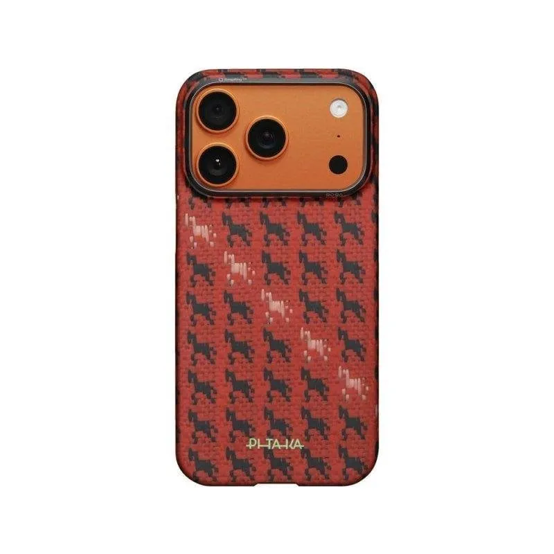 Custodia PITAKA Ultra Sottile Fibra di Aramide Rossa Cinnabar per iPhone 17 Pro/18 Pro - immagine 1