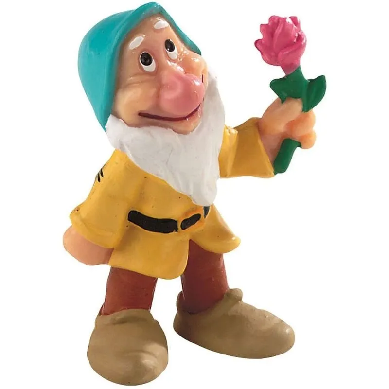Figura Enanito Timido Bullyland Disney 5,5 cm con Fiore - immagine 1