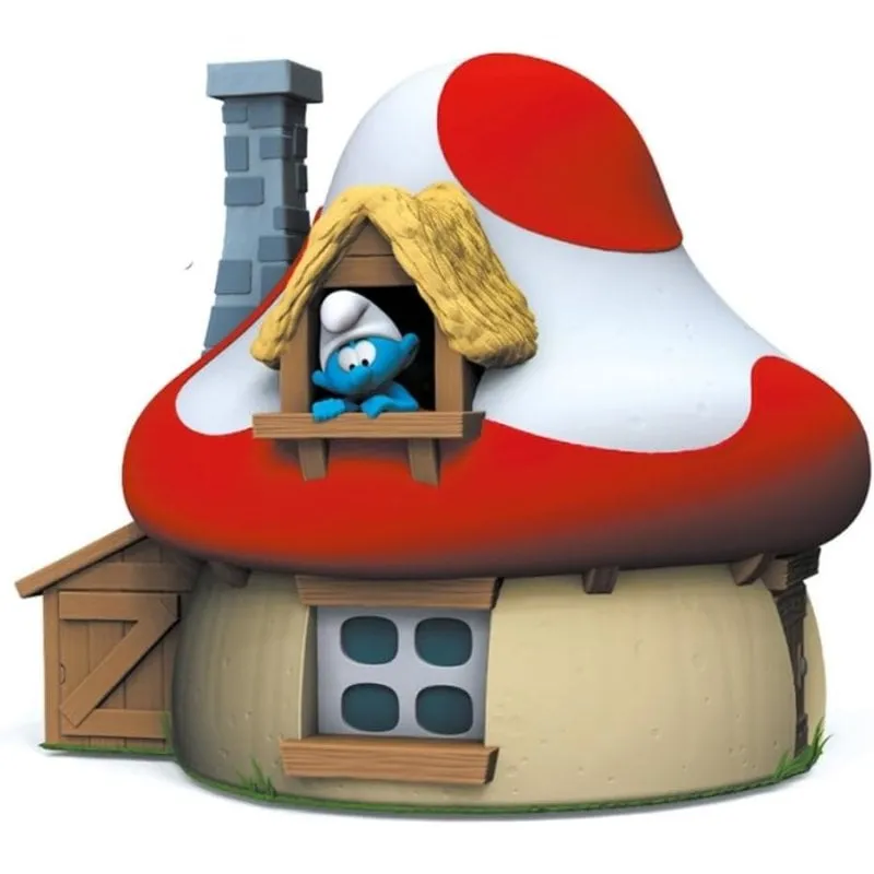 Salvadanaio Plastoy Casa Fungo Puffi 15 cm Licenza Ufficiale - immagine 1