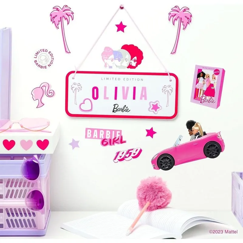 Targa da Camera Paladone Barbie Personalizzabile 25 x 10 cm Double Face - immagine 1