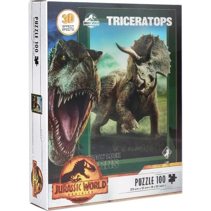 Puzzle SD Toys Triceratops Jurassic World 3D 100 Pezzi Lenticolare - immagine 1