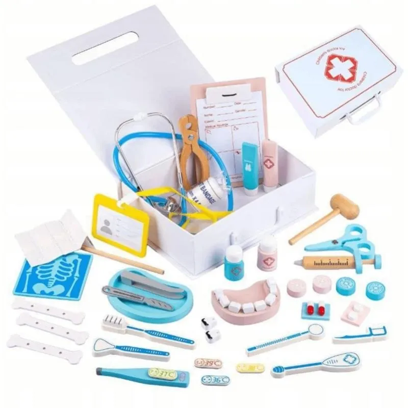 Giocattolo Medico EXTRALINK Set in Legno 43 Accessori Bambini - immagine 1