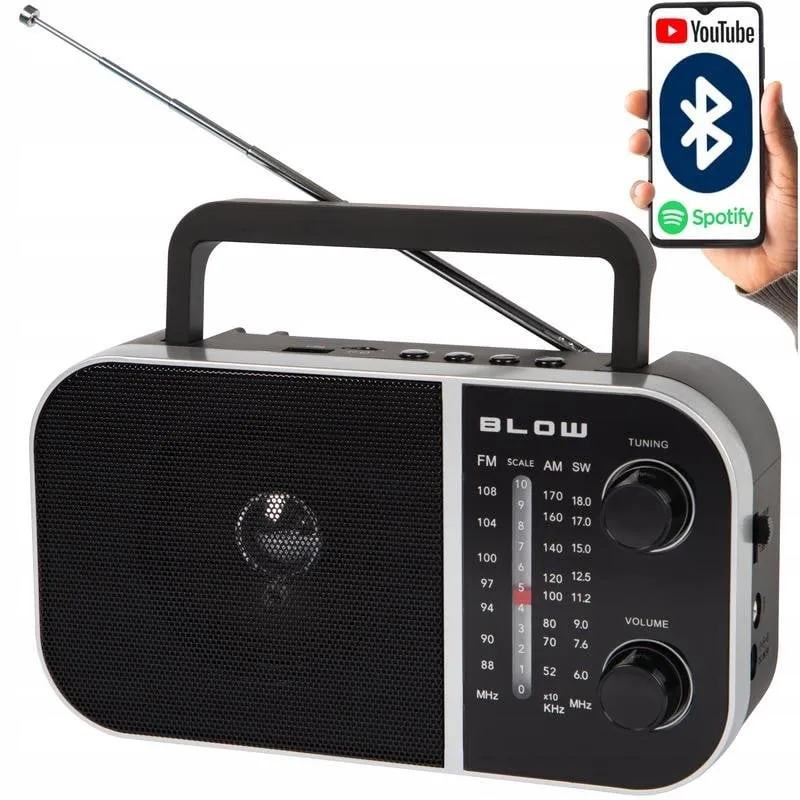 Radio Blow RA6 Nero AM FM SW Antenna Telescopica - immagine 1
