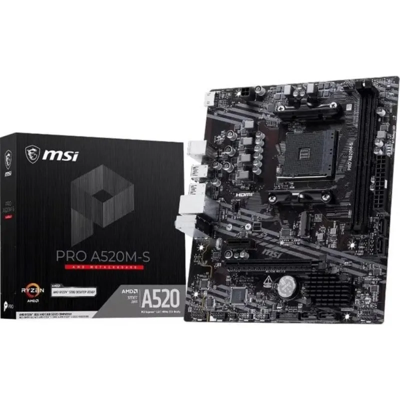 Scheda Madre MSI A520M-S AMD A520 AM4 DDR4 Micro ATX USB-A Compatta - immagine 1