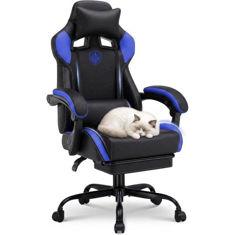 Sedia Gaming GTPLAYER Ergonomica con Poggiapiedi Blu 150 Kg - immagine 1