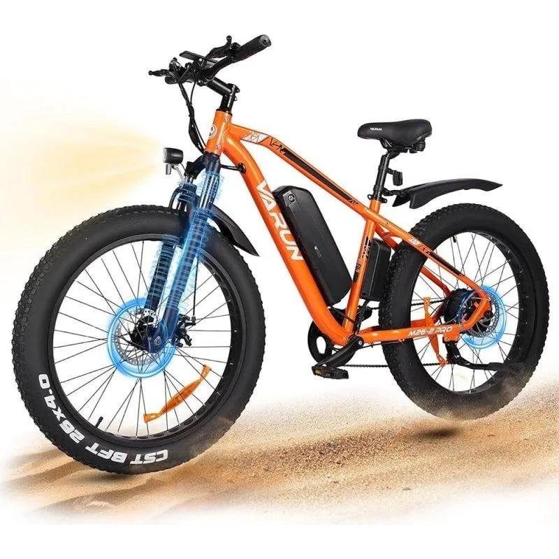 Bicicletta Elettrica VARUN M26-2 Pro 250 W 48 V 13 Ah Ruota 26 Arancione - immagine 1