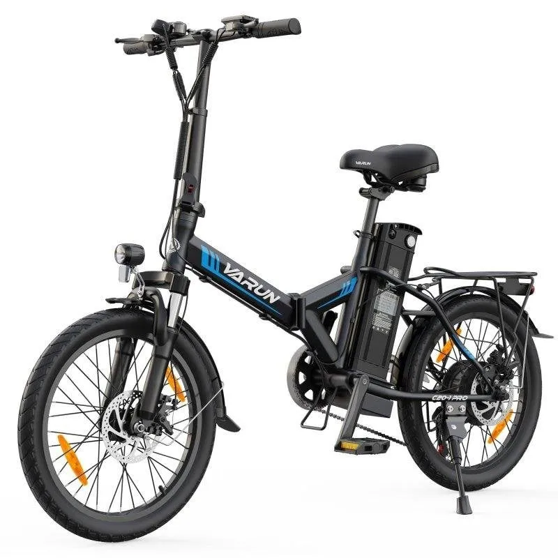 Bicicletta elettrica pieghevole VARUN C20-1 PRO batteria 48 V 13 Ah nera - immagine 1