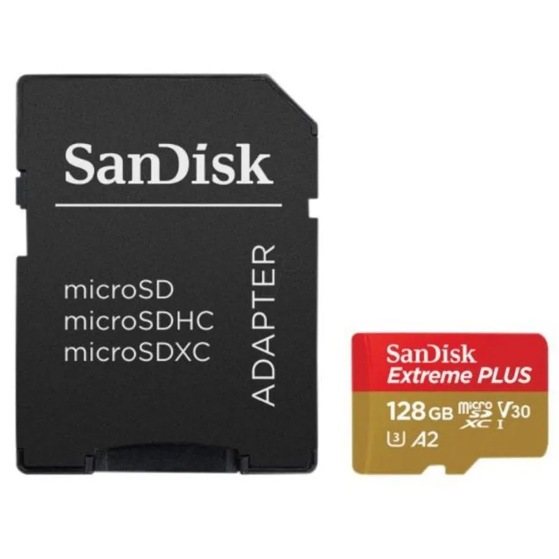 Scheda microSD SanDisk Extreme PLUS 128GB MicroSDXC Classe 10 U3 V30 A2 - immagine 1