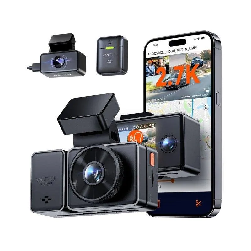 Dashcam Vantrue E3 3 canali 2K QuadHD WiFi GPS SOS - immagine 1