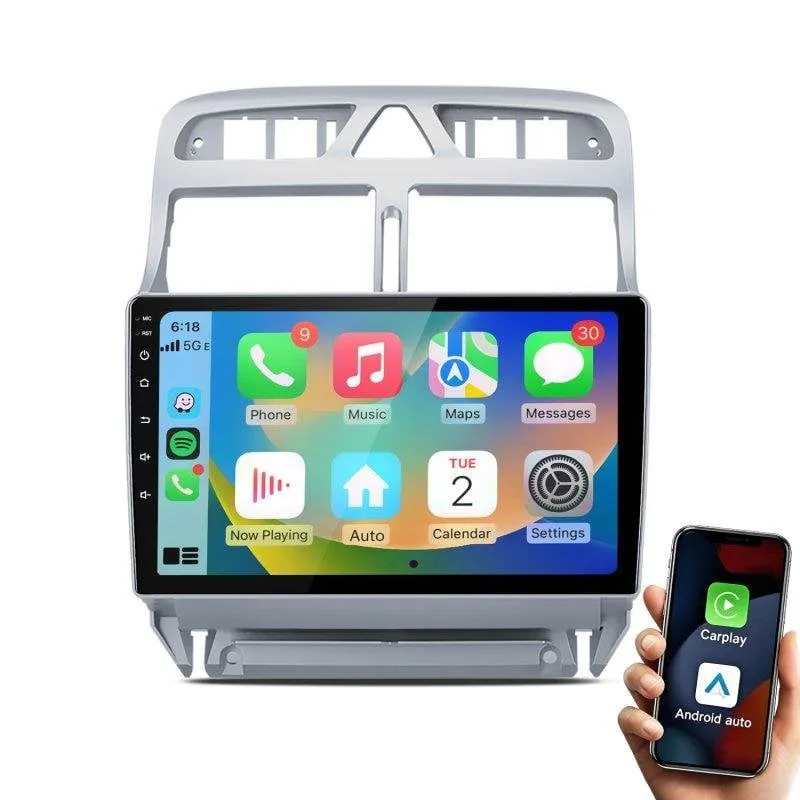 Autoradio 2-DIN JUNSUN Peugeot 307 CarPlay Android Auto - immagine 1
