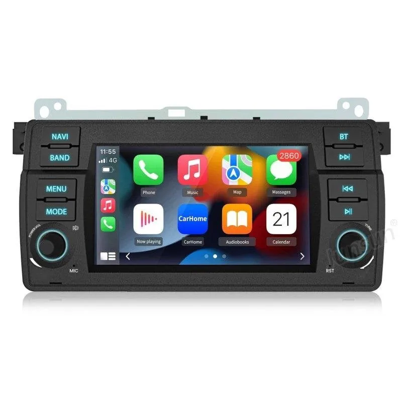 Autoradio 2 Din JUNSUN BMW E46 GPS CarPlay Android Auto DSP 64GB schermo touch - immagine 1