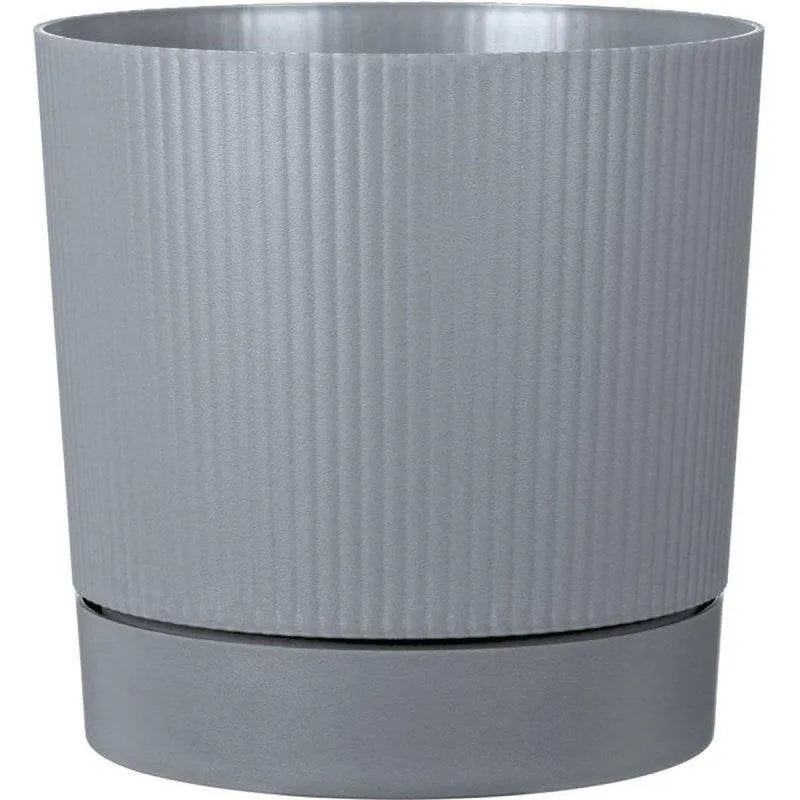 Vaso Garden ID Lino Rotondo Autoirrigante Grigio Pure 47x46 cm 43 L Riciclato - immagine 1