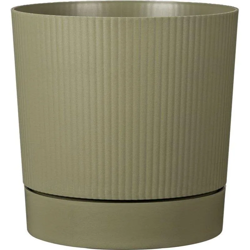 Vaso Garden ID Lino rotondo con serbatoio 43 L verde muschio 47 cm - immagine 1