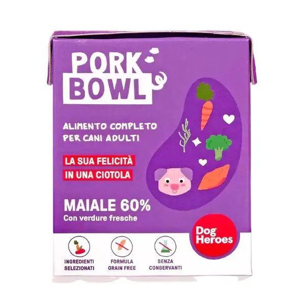 Dog Heroes Adult All Breeds Bowl Monoproteico Grain Free 390 gr Maiale - Umido monoproteico cane - immagine 1