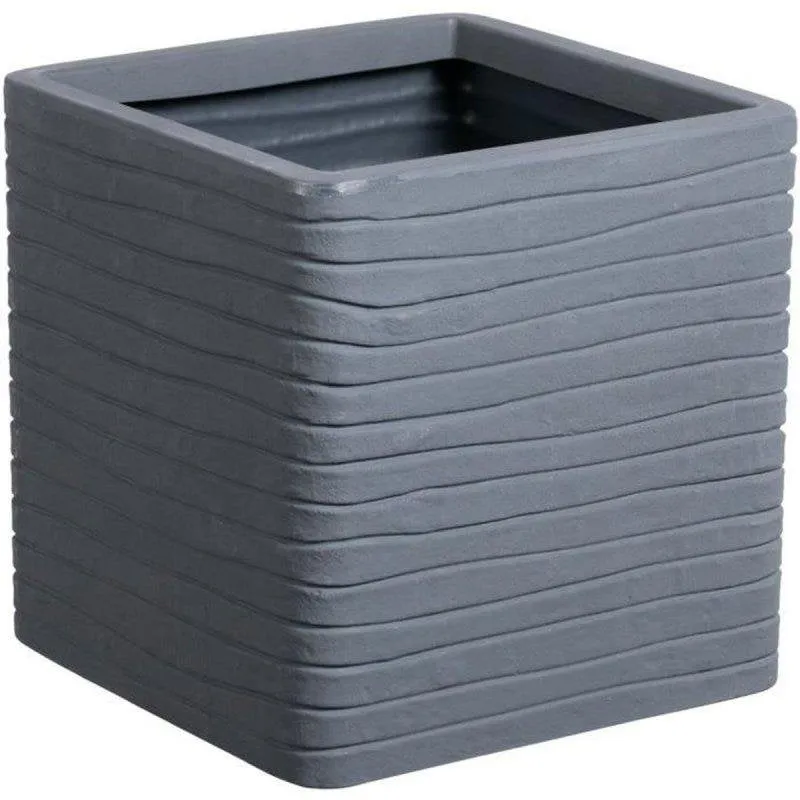 Vaso quadrato Strata Banbury Graphite grafite grigio scuro opaco texturizzato - immagine 1