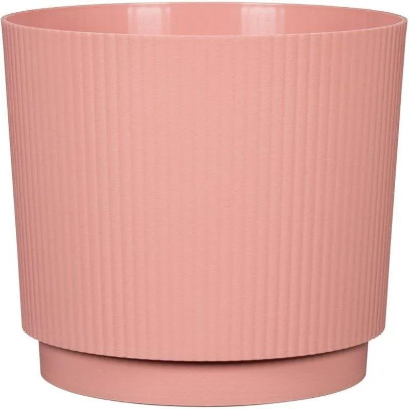 Vaso Garden ID Lino Rosa Rotondo 25 cm 7 L con Sottovaso - immagine 1