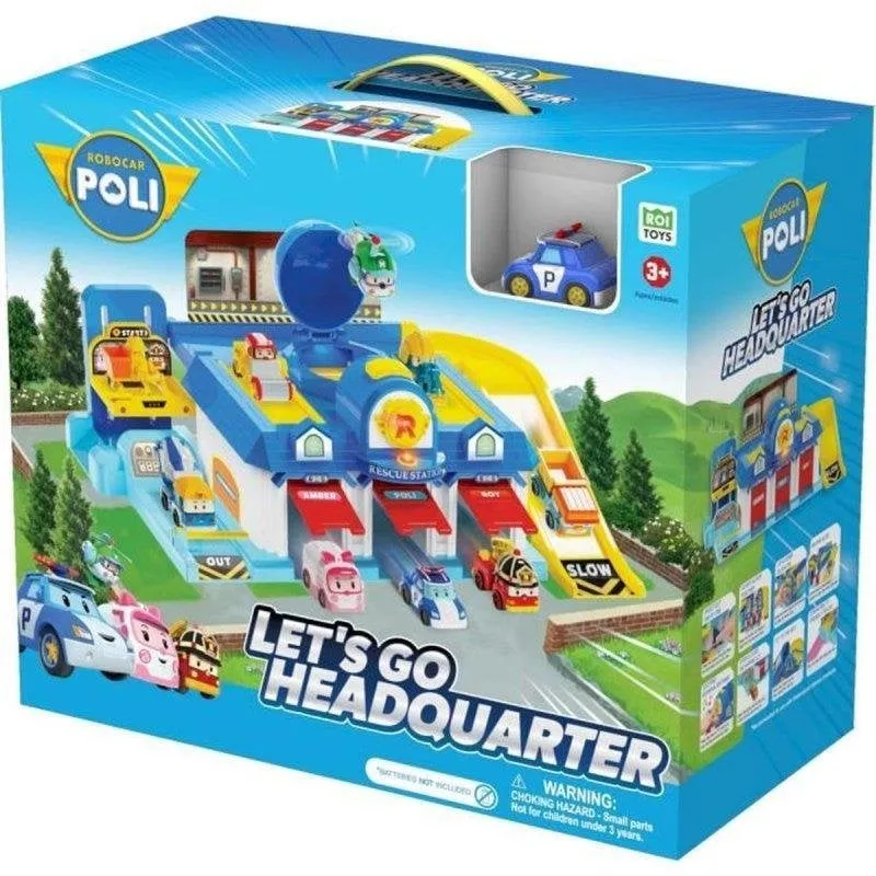 Garage Playset Silverlit Robocar Poli HQ Le QG con ascensore - immagine 1