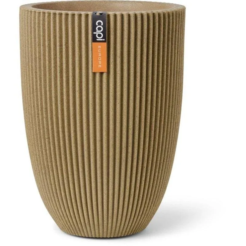 Vaso Groove NL Elegant Low beige WPC 46x58 cm - immagine 1